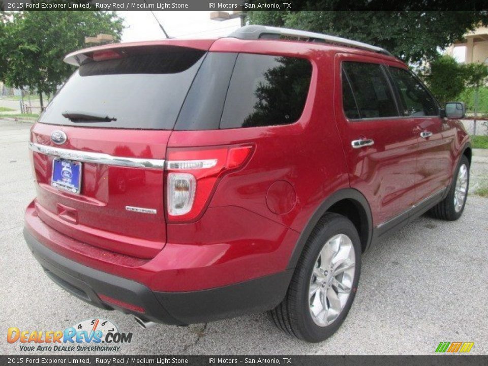 2015 Ford Explorer Limited Ruby Red / Medium Light Stone Photo #12