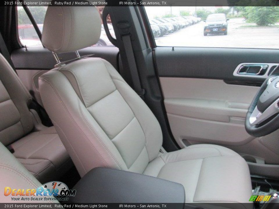2015 Ford Explorer Limited Ruby Red / Medium Light Stone Photo #34