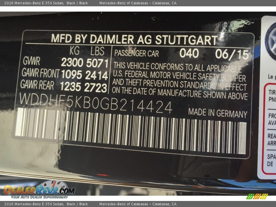 2016 Mercedes-Benz E 350 Sedan Black / Black Photo #8