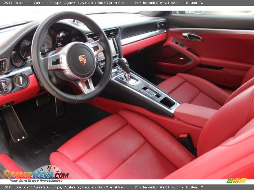 Black/Garnet Red Interior - 2015 Porsche 911 Carrera 4S Coupe Photo #18