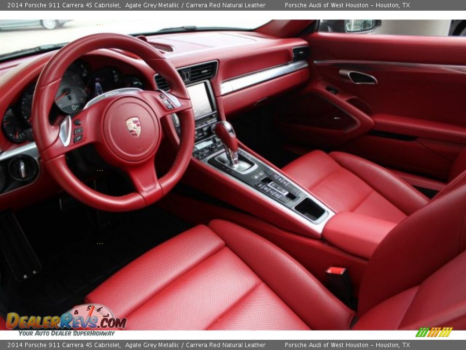 2014 Porsche 911 Carrera 4S Cabriolet Agate Grey Metallic / Carrera Red Natural Leather Photo #24