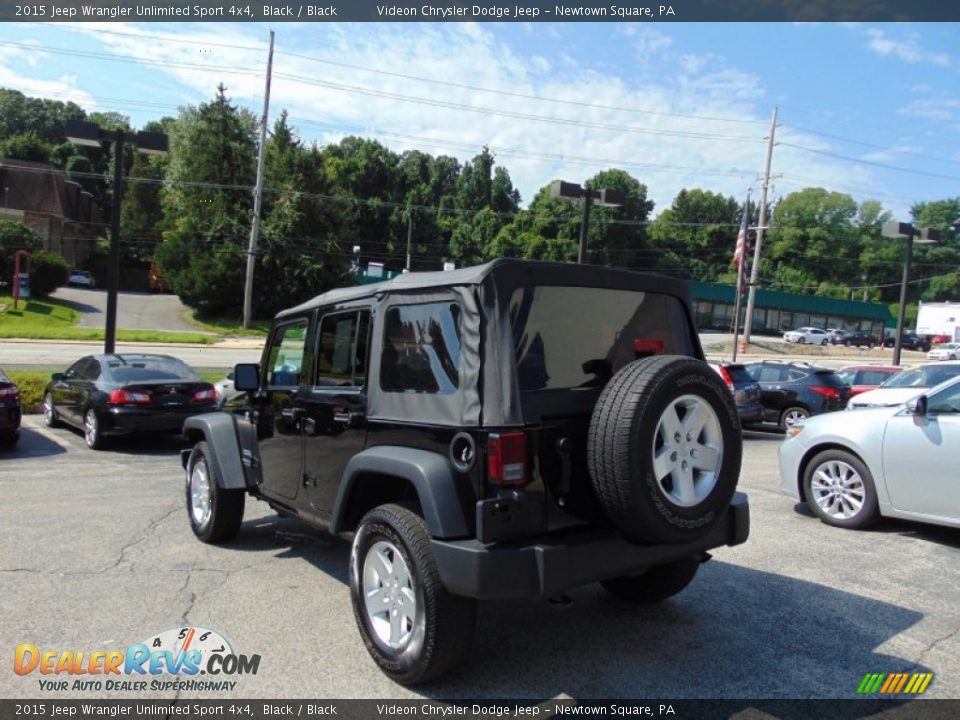 2015 Jeep Wrangler Unlimited Sport 4x4 Black / Black Photo #5