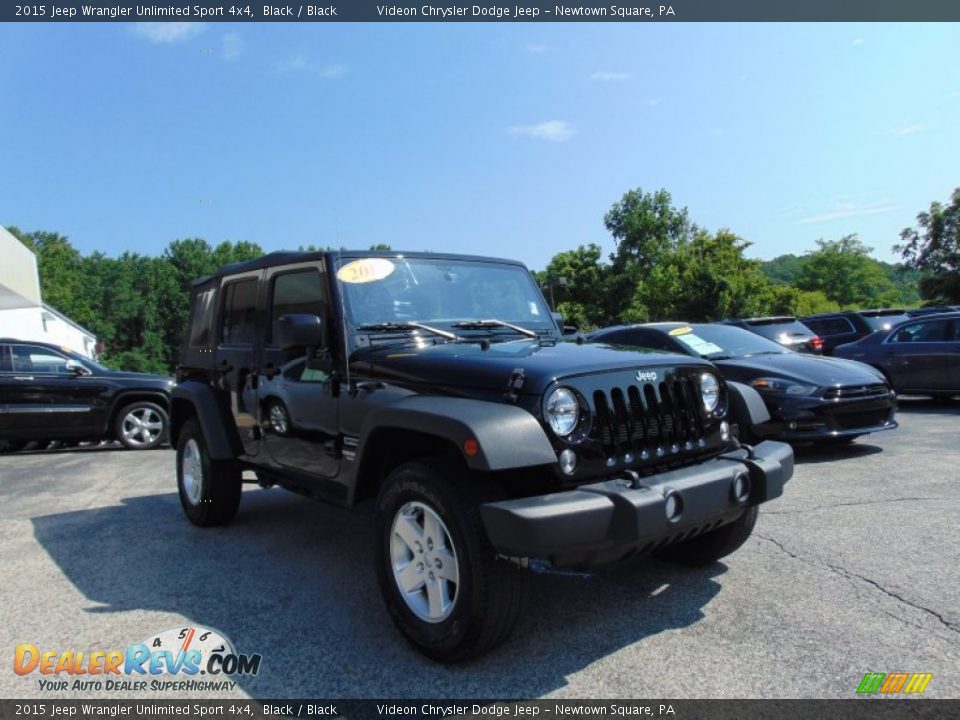 2015 Jeep Wrangler Unlimited Sport 4x4 Black / Black Photo #26