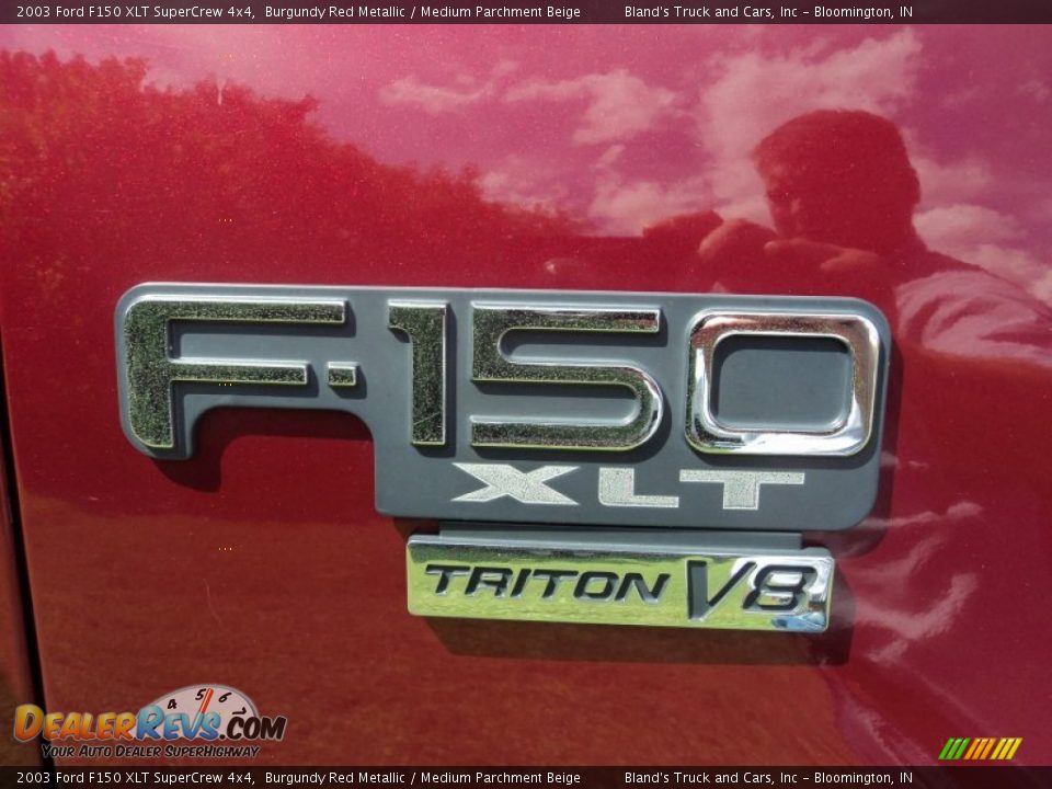 2003 Ford F150 XLT SuperCrew 4x4 Burgundy Red Metallic / Medium Parchment Beige Photo #21