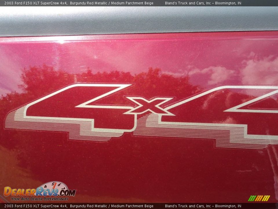 2003 Ford F150 XLT SuperCrew 4x4 Burgundy Red Metallic / Medium Parchment Beige Photo #23
