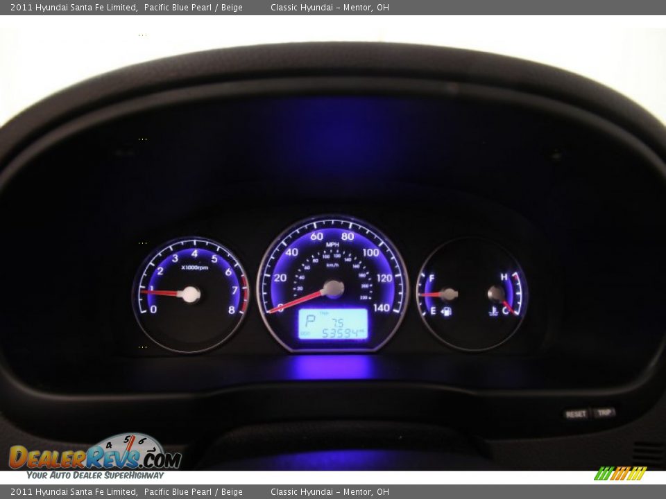 2011 Hyundai Santa Fe Limited Pacific Blue Pearl / Beige Photo #7