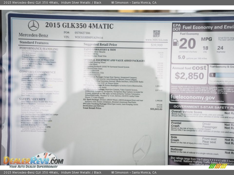 2015 Mercedes-Benz GLK 350 4Matic Iridium Silver Metallic / Black Photo #11