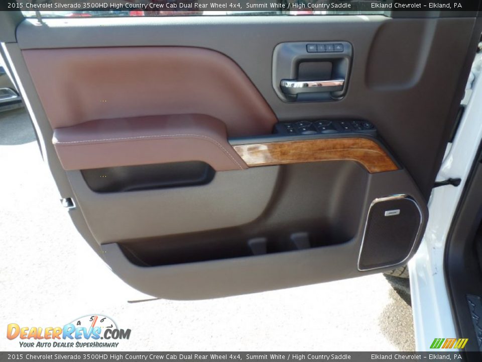 2015 Chevrolet Silverado 3500HD High Country Crew Cab Dual Rear Wheel 4x4 Summit White / High Country Saddle Photo #16