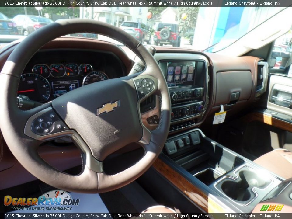 2015 Chevrolet Silverado 3500HD High Country Crew Cab Dual Rear Wheel 4x4 Summit White / High Country Saddle Photo #22
