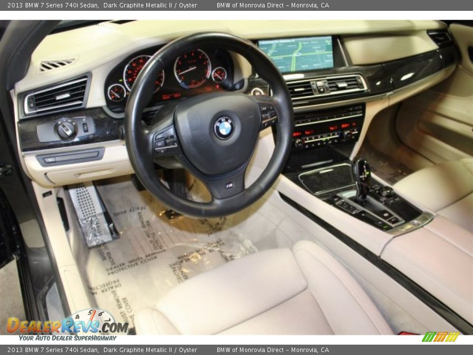 2013 BMW 7 Series 740i Sedan Dark Graphite Metallic II / Oyster Photo #9