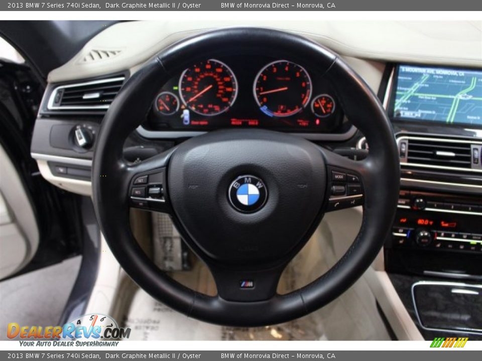 2013 BMW 7 Series 740i Sedan Dark Graphite Metallic II / Oyster Photo #24