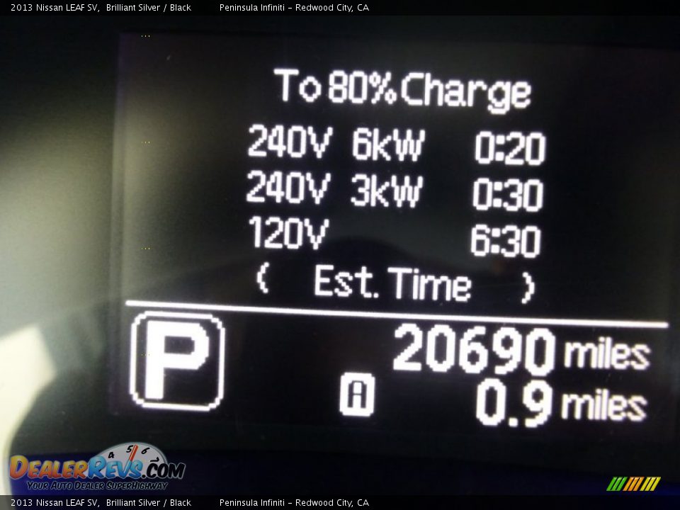 2013 Nissan LEAF SV Brilliant Silver / Black Photo #8