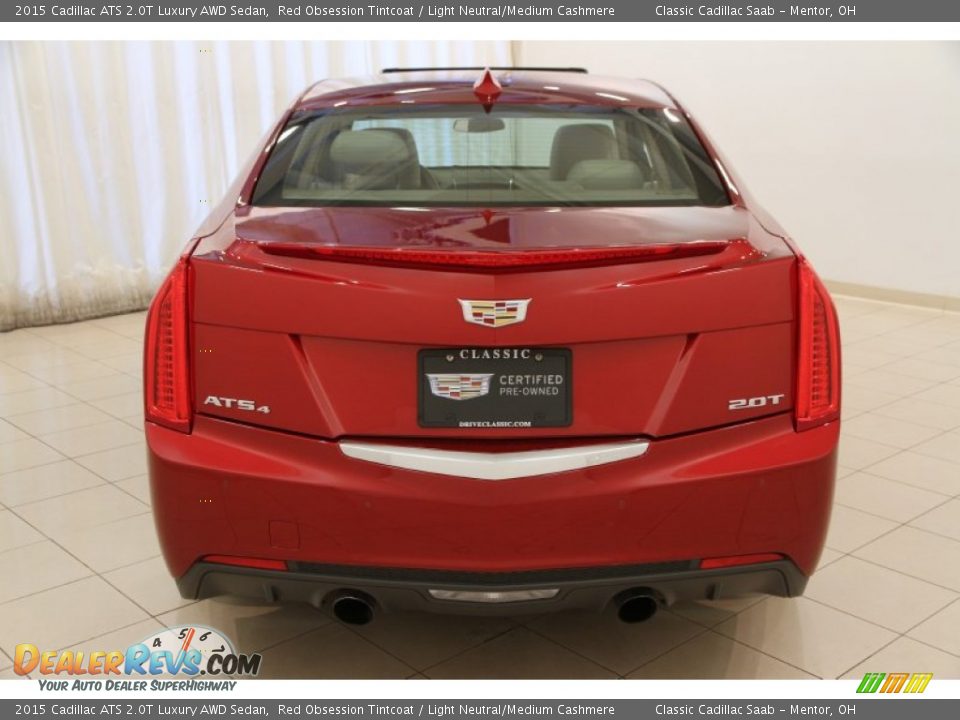 2015 Cadillac ATS 2.0T Luxury AWD Sedan Red Obsession Tintcoat / Light Neutral/Medium Cashmere Photo #15
