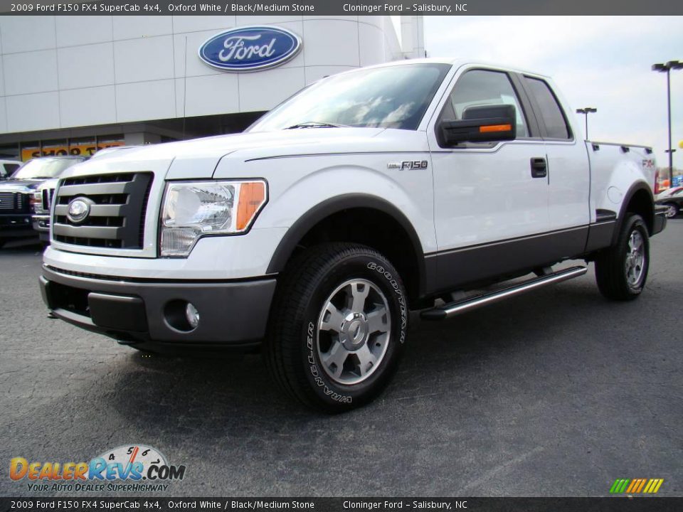 2009 Ford F150 FX4 SuperCab 4x4 Oxford White / Black/Medium Stone Photo #6