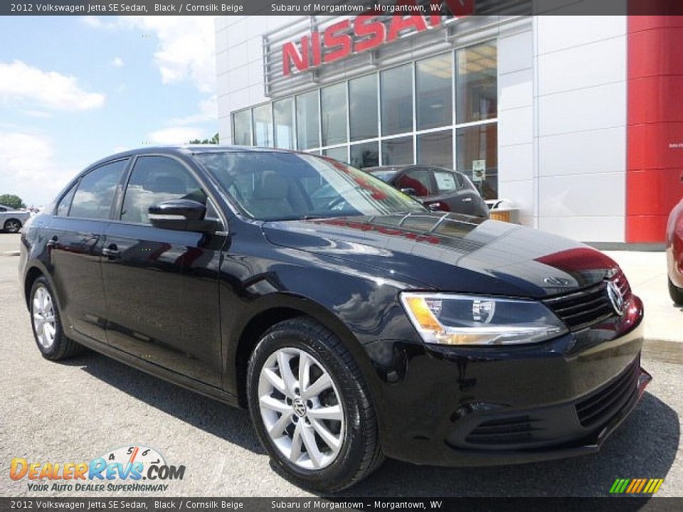 2012 Volkswagen Jetta SE Sedan Black / Cornsilk Beige Photo #1
