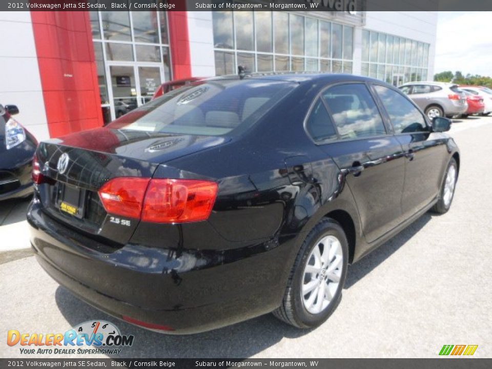 2012 Volkswagen Jetta SE Sedan Black / Cornsilk Beige Photo #4