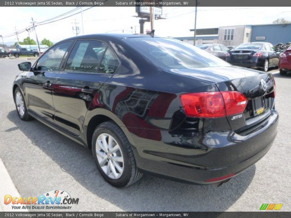 2012 Volkswagen Jetta SE Sedan Black / Cornsilk Beige Photo #6