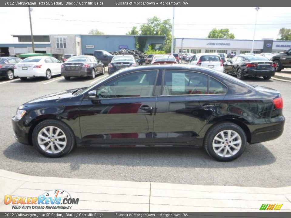 2012 Volkswagen Jetta SE Sedan Black / Cornsilk Beige Photo #7
