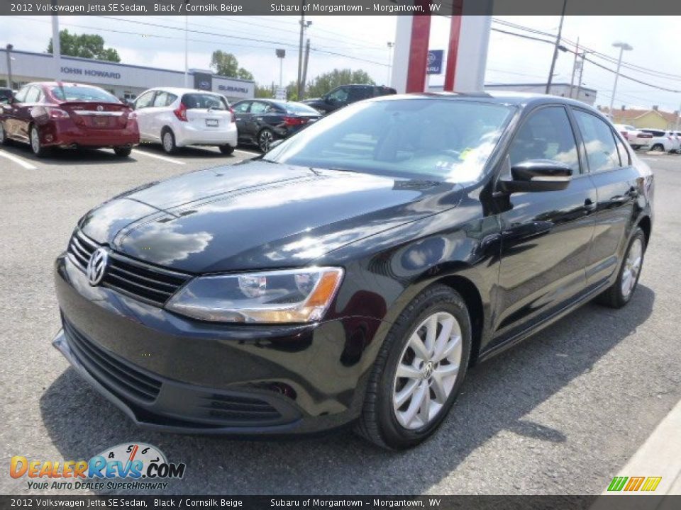 2012 Volkswagen Jetta SE Sedan Black / Cornsilk Beige Photo #8
