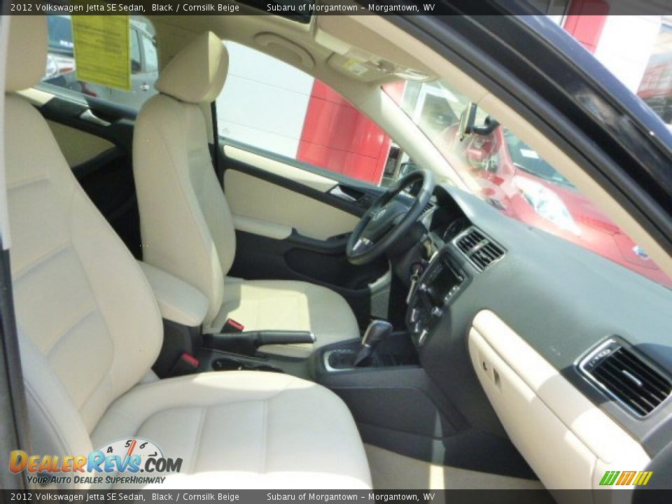 2012 Volkswagen Jetta SE Sedan Black / Cornsilk Beige Photo #10