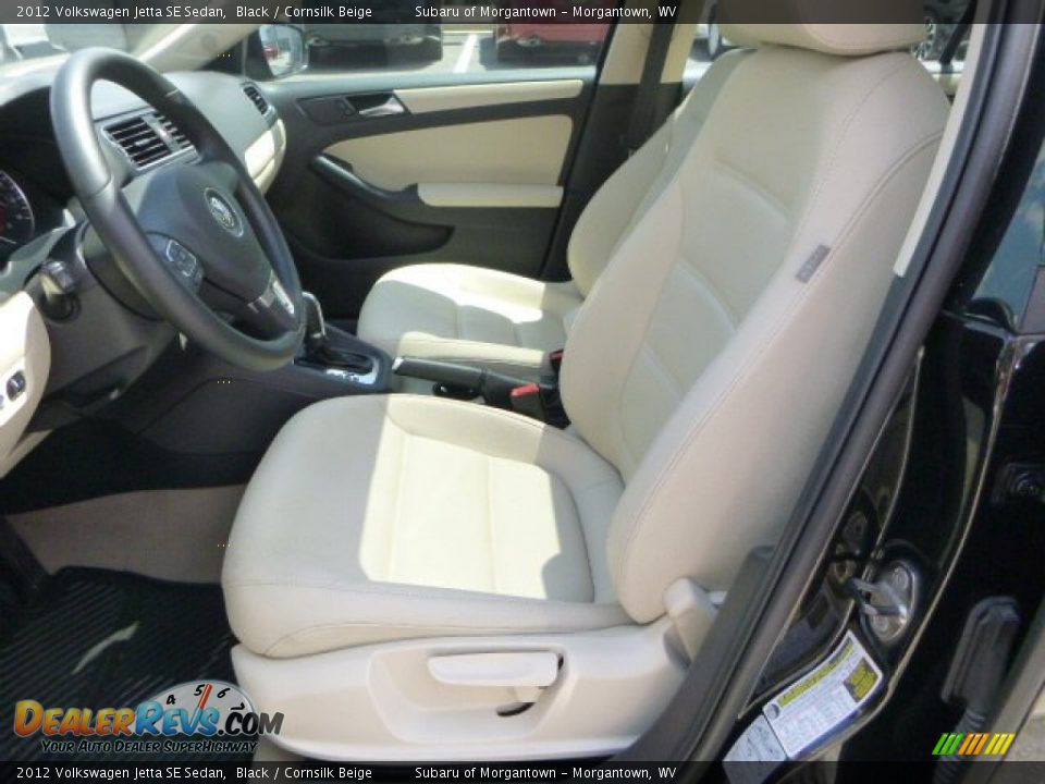 2012 Volkswagen Jetta SE Sedan Black / Cornsilk Beige Photo #15