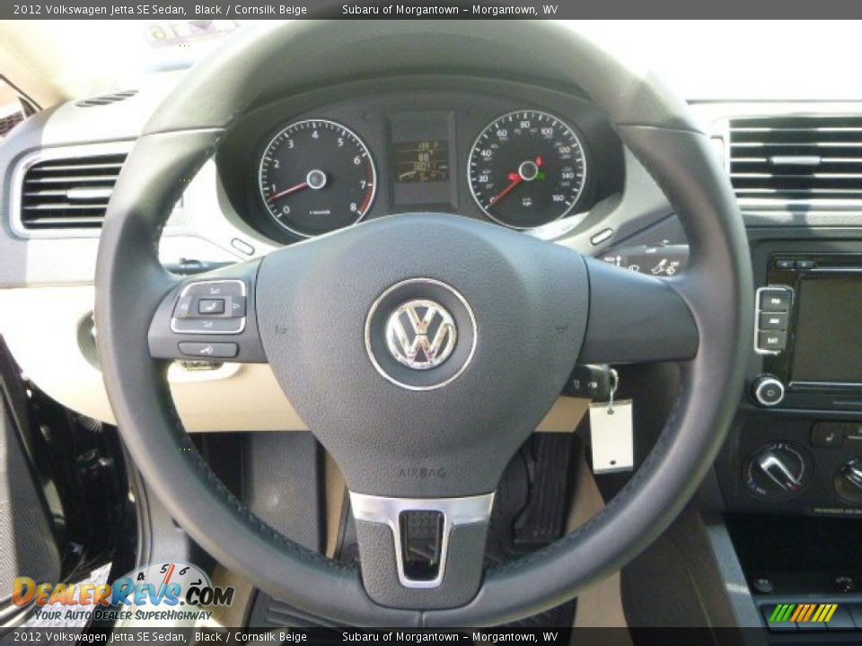 2012 Volkswagen Jetta SE Sedan Black / Cornsilk Beige Photo #17