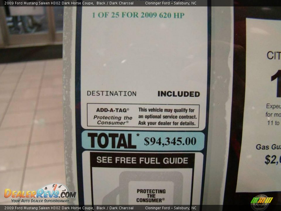 2009 Ford Mustang Saleen H302 Dark Horse Coupe Black / Dark Charcoal Photo #25