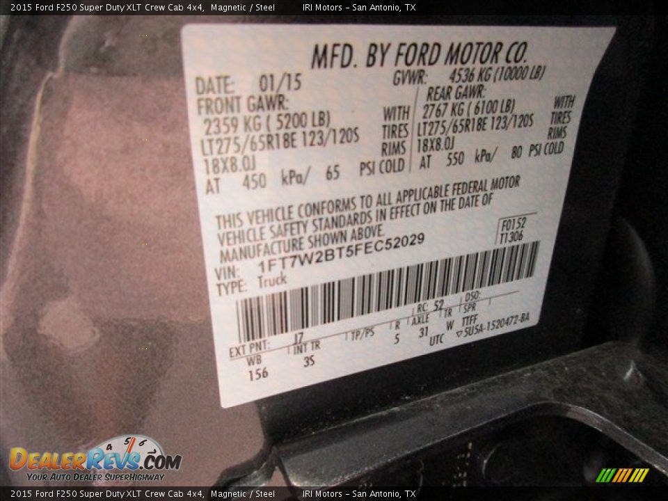 2015 Ford F250 Super Duty XLT Crew Cab 4x4 Magnetic / Steel Photo #15