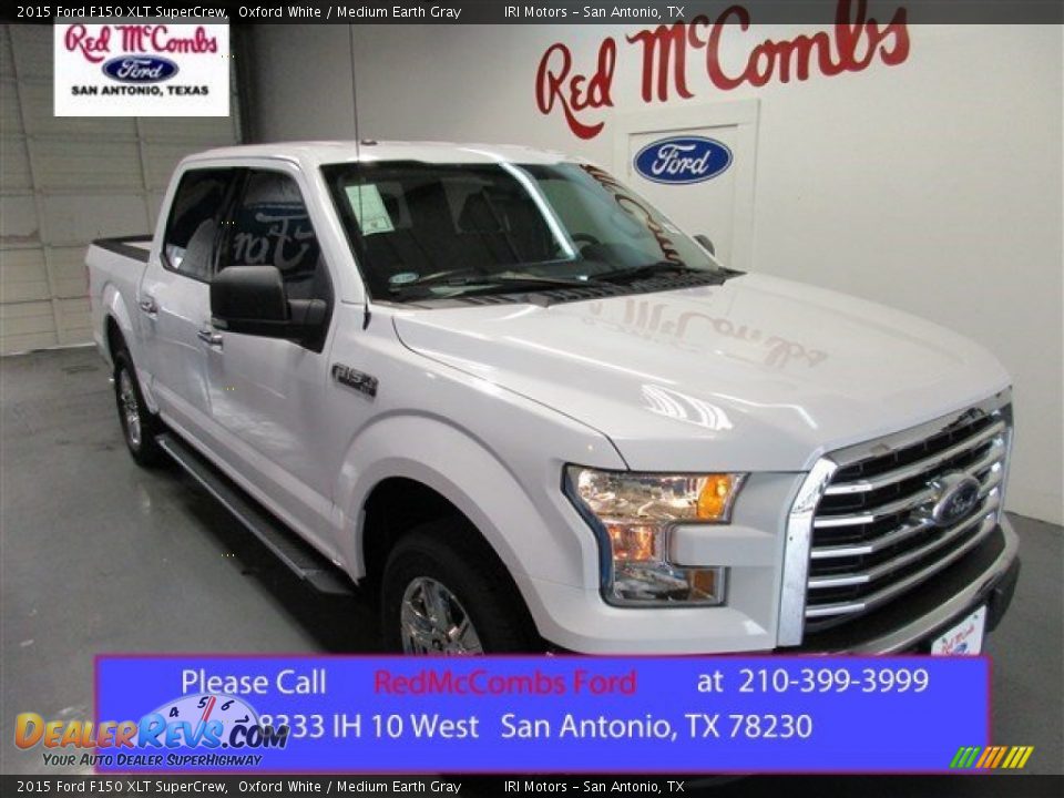 2015 Ford F150 XLT SuperCrew Oxford White / Medium Earth Gray Photo #1