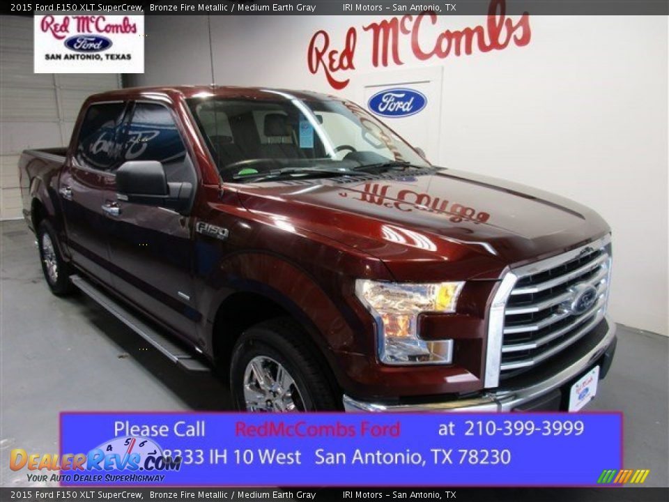 2015 Ford F150 XLT SuperCrew Bronze Fire Metallic / Medium Earth Gray Photo #1