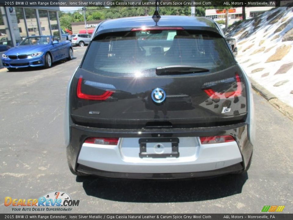 2015 BMW i3 with Range Extender Ionic Silver Metallic / Giga Cassia Natural Leather & Carum Spice Grey Wool Cloth Photo #5