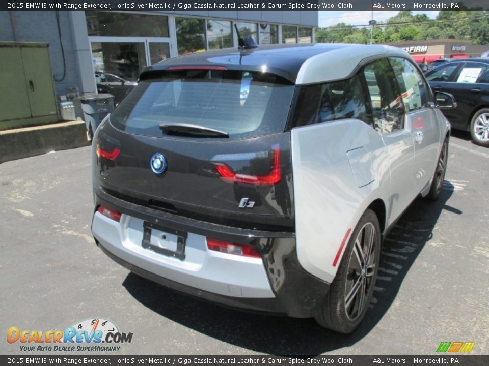 2015 BMW i3 with Range Extender Ionic Silver Metallic / Giga Cassia Natural Leather & Carum Spice Grey Wool Cloth Photo #6