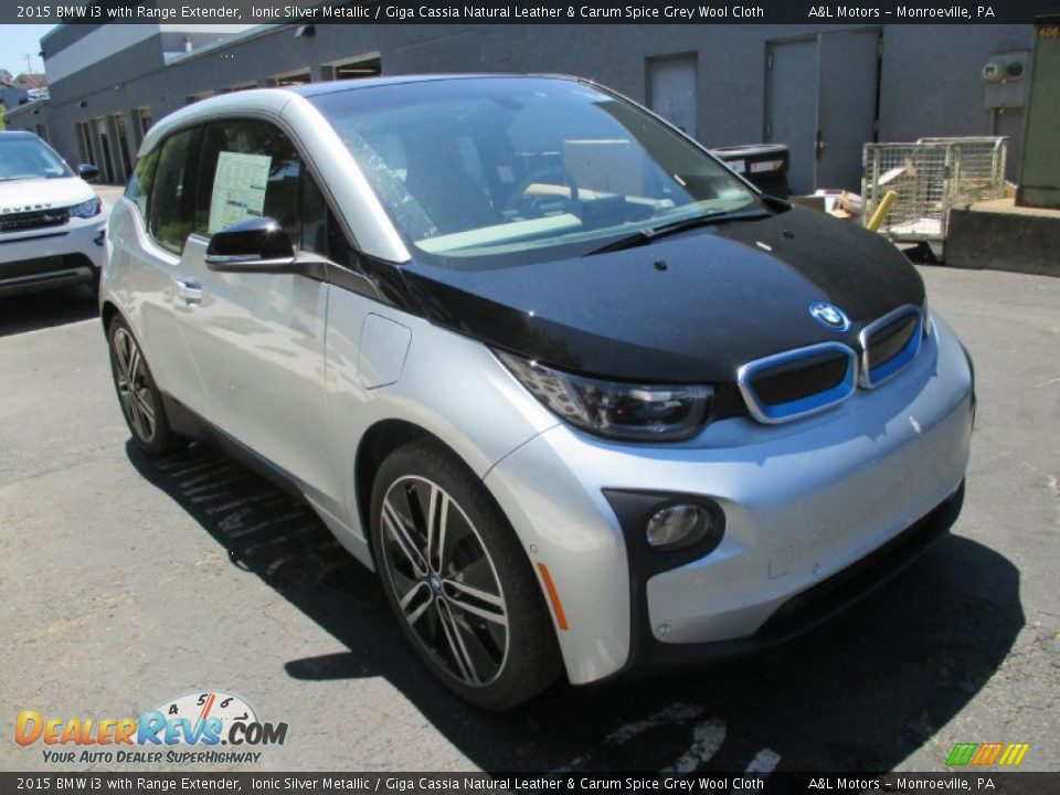 2015 BMW i3 with Range Extender Ionic Silver Metallic / Giga Cassia Natural Leather & Carum Spice Grey Wool Cloth Photo #7