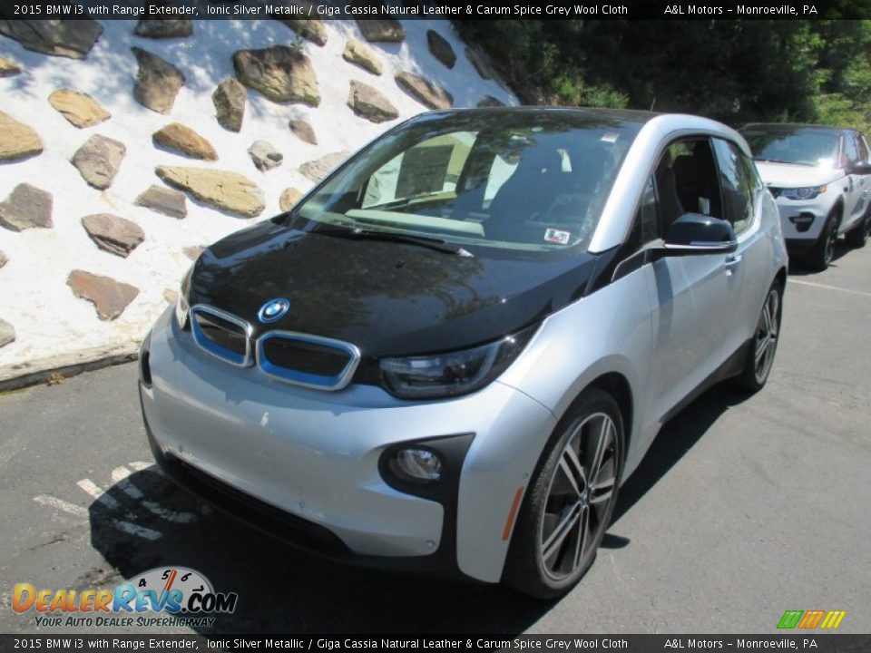 2015 BMW i3 with Range Extender Ionic Silver Metallic / Giga Cassia Natural Leather & Carum Spice Grey Wool Cloth Photo #9