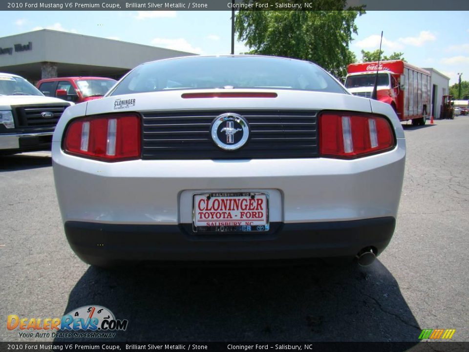 2010 Ford Mustang V6 Premium Coupe Brilliant Silver Metallic / Stone Photo #4