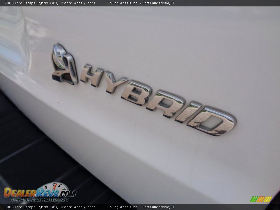 2008 Ford Escape Hybrid 4WD Oxford White / Stone Photo #2