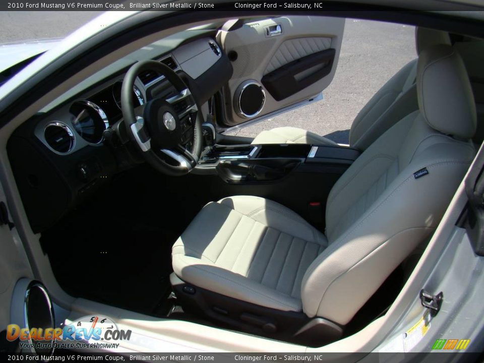2010 Ford Mustang V6 Premium Coupe Brilliant Silver Metallic / Stone Photo #8