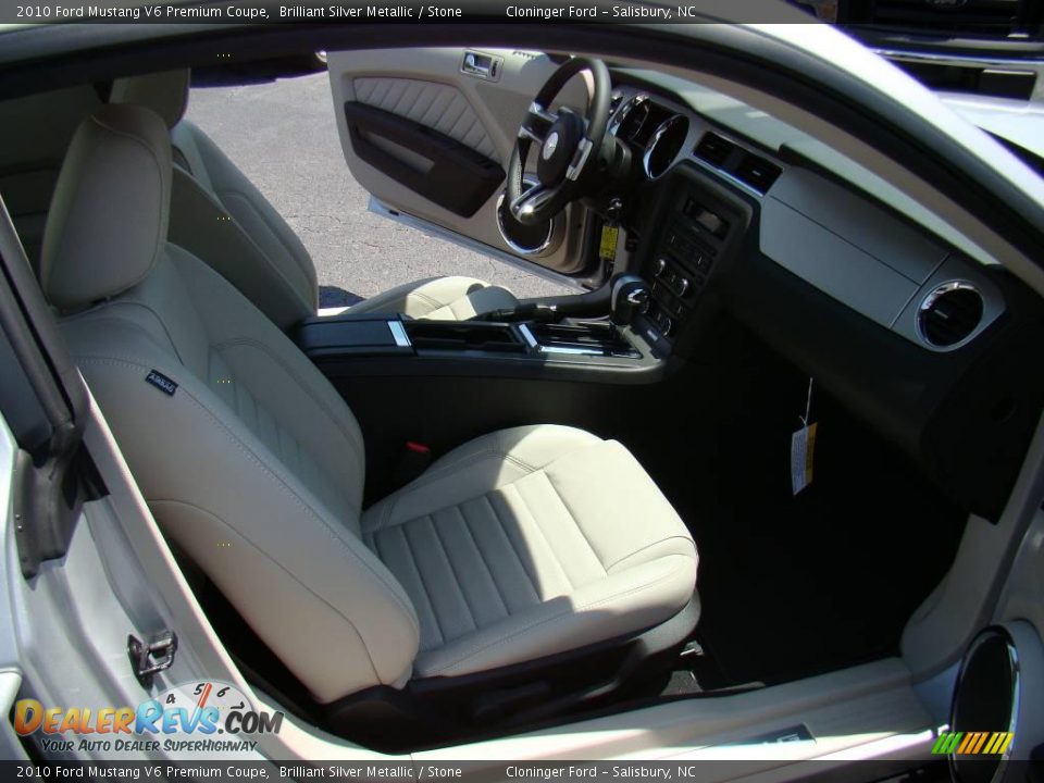 2010 Ford Mustang V6 Premium Coupe Brilliant Silver Metallic / Stone Photo #10