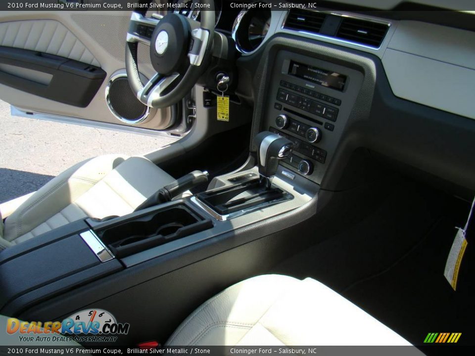 2010 Ford Mustang V6 Premium Coupe Brilliant Silver Metallic / Stone Photo #11