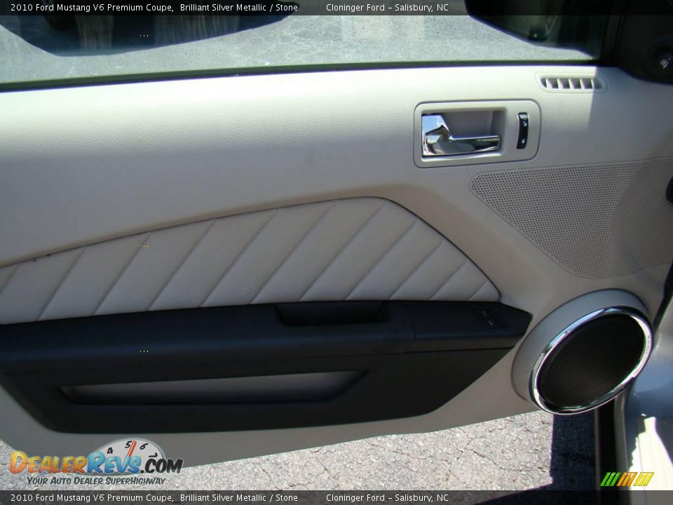 2010 Ford Mustang V6 Premium Coupe Brilliant Silver Metallic / Stone Photo #14