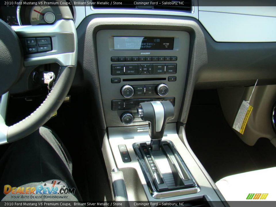 2010 Ford Mustang V6 Premium Coupe Brilliant Silver Metallic / Stone Photo #23
