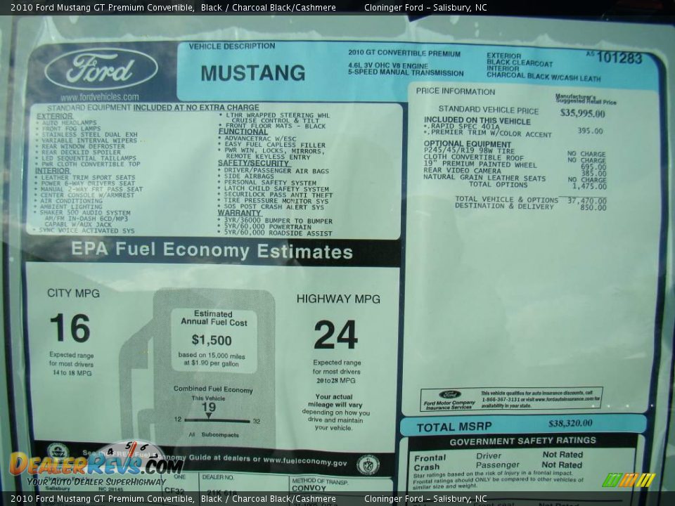 2010 Ford Mustang GT Premium Convertible Black / Charcoal Black/Cashmere Photo #4