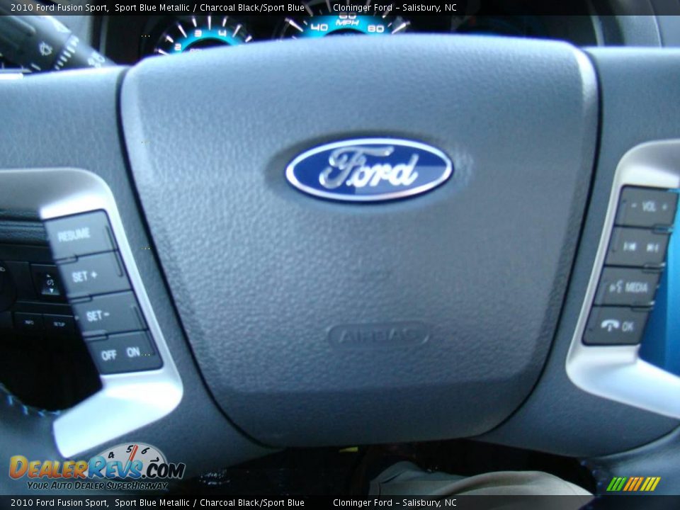 2010 Ford Fusion Sport Sport Blue Metallic / Charcoal Black/Sport Blue Photo #29