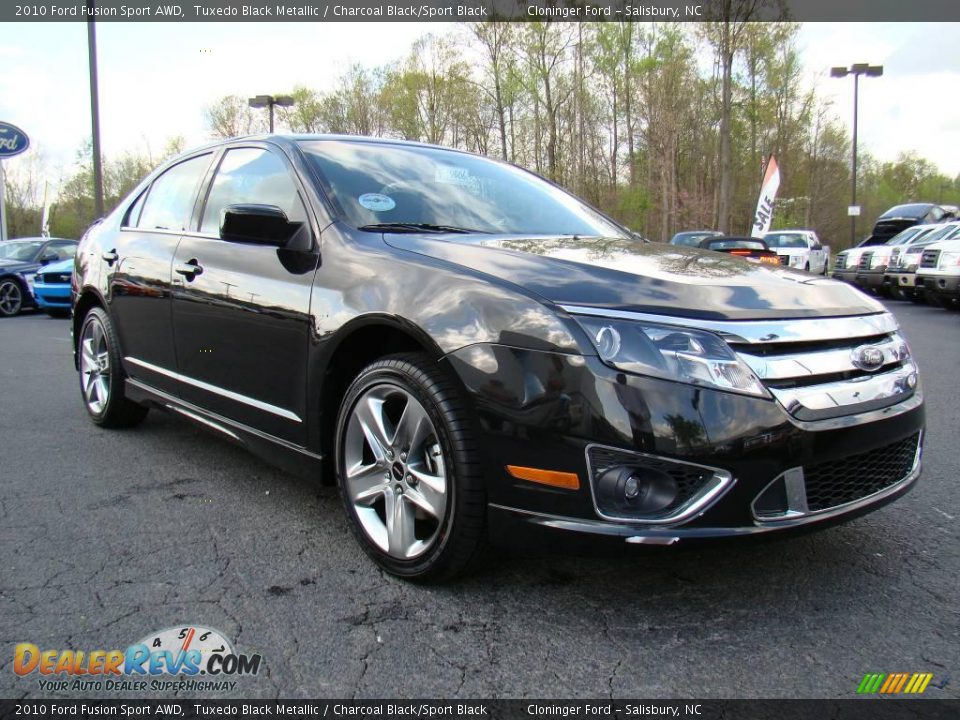 2010 Ford Fusion Sport AWD Tuxedo Black Metallic / Charcoal Black/Sport Black Photo #1