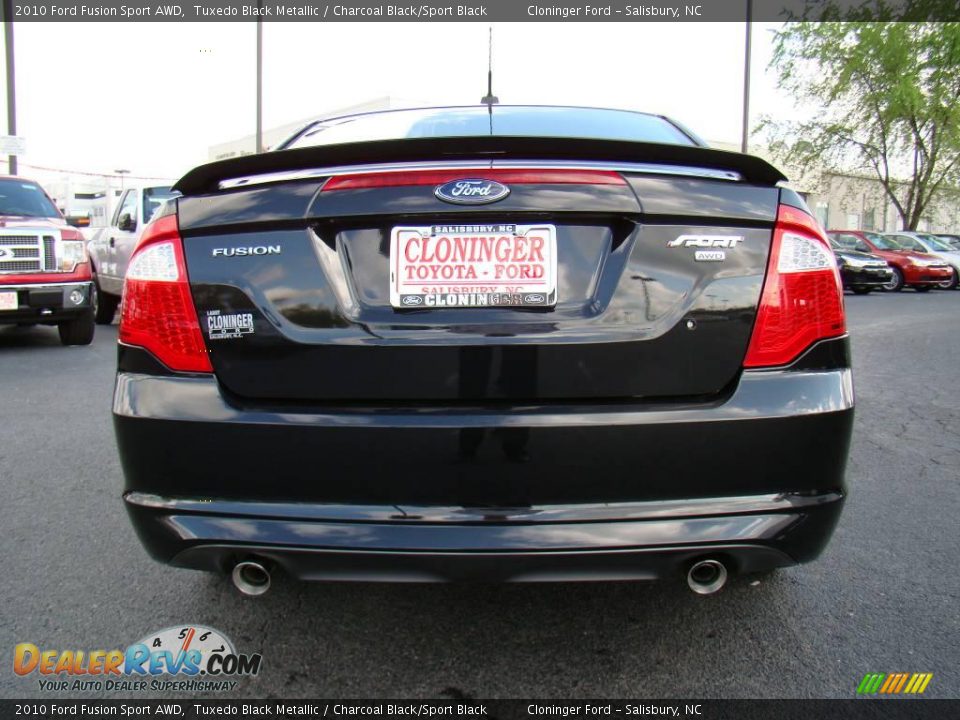 2010 Ford Fusion Sport AWD Tuxedo Black Metallic / Charcoal Black/Sport Black Photo #4