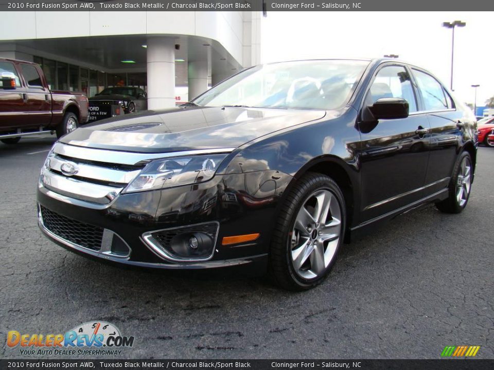 2010 Ford Fusion Sport AWD Tuxedo Black Metallic / Charcoal Black/Sport Black Photo #6