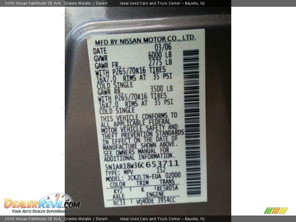 2006 Nissan Pathfinder SE 4x4 Granite Metallic / Desert Photo #17