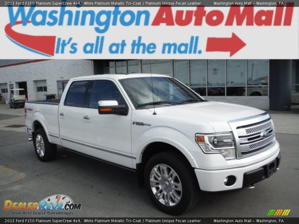 2013 Ford F150 Platinum SuperCrew 4x4 White Platinum Metallic Tri-Coat / Platinum Unique Pecan Leather Photo #1