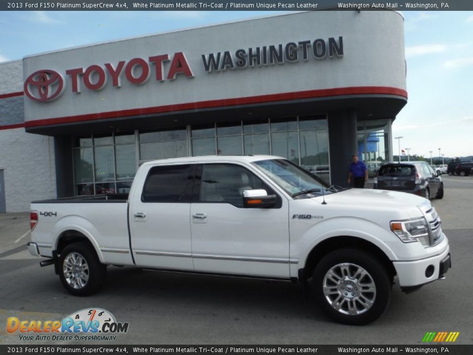 2013 Ford F150 Platinum SuperCrew 4x4 White Platinum Metallic Tri-Coat / Platinum Unique Pecan Leather Photo #2