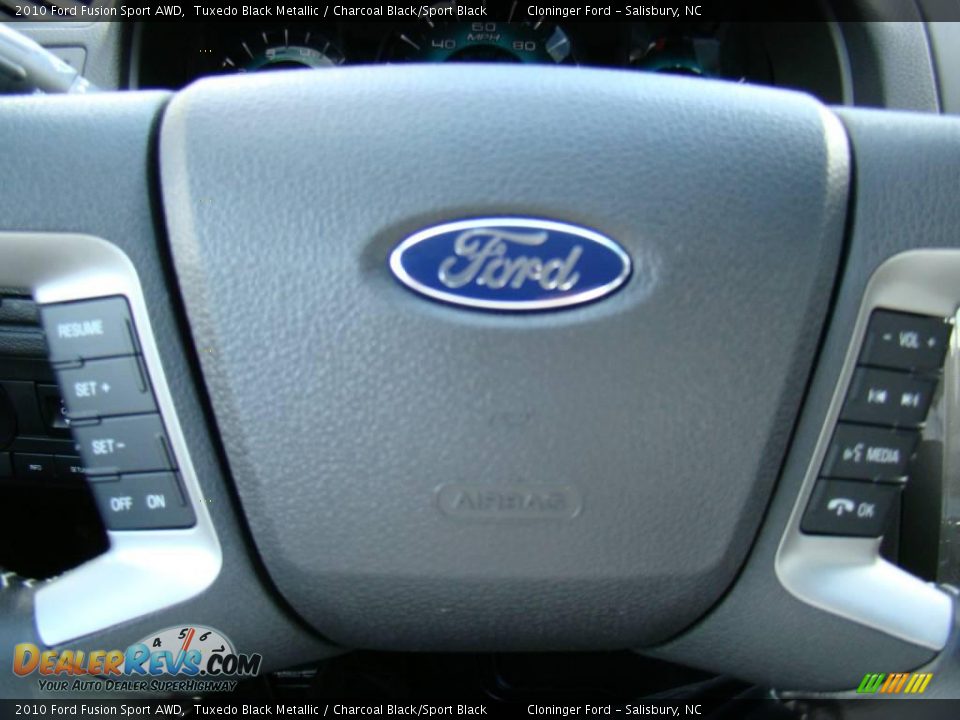2010 Ford Fusion Sport AWD Tuxedo Black Metallic / Charcoal Black/Sport Black Photo #28
